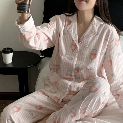 PJS秋冬新款加厚双面磨毛女士男士家居服睡衣 轻柔棉质月子可穿