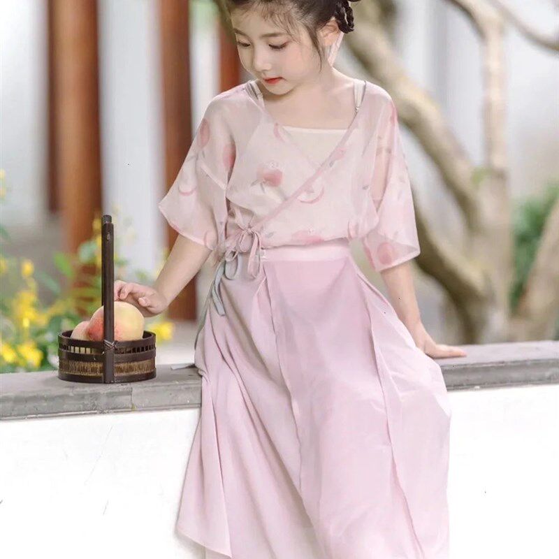 国民复古风汉服元素改良版小个子网纱连衣裙2023年轻新款仙女气质