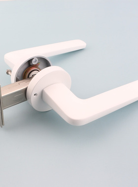 依佰利简约室内白色门锁浴室锁卫生间单舌锁金色门把手Z静音木门