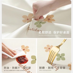 长椭圆形桌垫弧形伸缩餐桌桌布岩板桌防油防水摺叠圆桌桌面保护垫