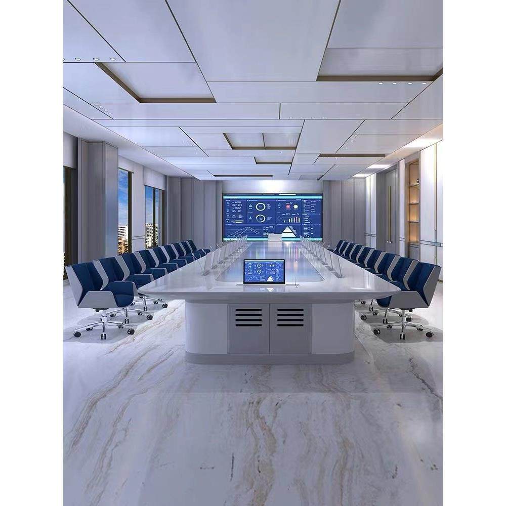 大型会议桌升降器智能无纸化条形简约现代培训桌轻奢烤漆会议桌椅,商业/办公家具,会议桌,淘宝优惠券,粉丝福利购,淘宝优惠卷