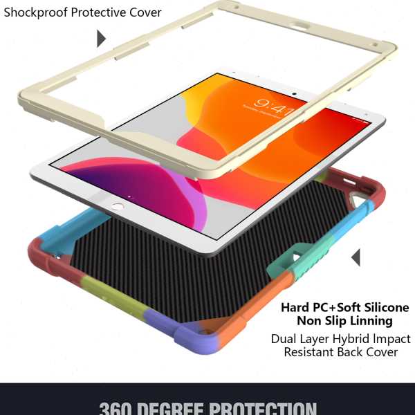 新款彩色蝴蝶支架i-Pad7th/8th/9th 10.2二合一平板保护套