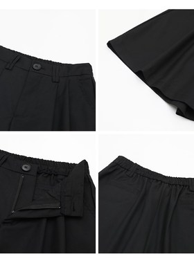 CV大码女装 2024夏季新款宽松高腰垂感阔腿休闲短裤五分西装裤女