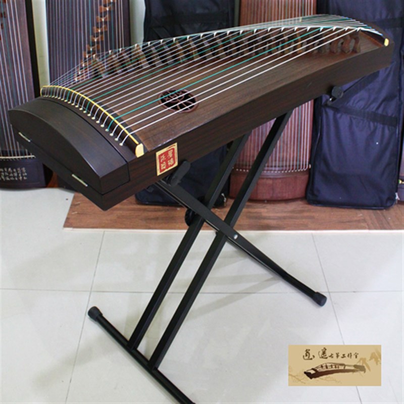 素韵W108演奏级专业实木小古筝小型便携式短筝半筝面挖筝迷你古筝