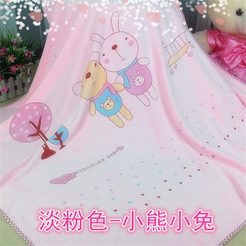 不掉毛吸水卡通婴儿童宝宝加厚比纯棉柔软正方形浴巾包被方巾抱被