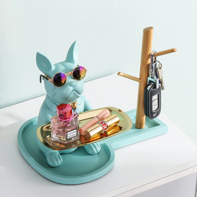 创意法斗摆件北欧桌面挂钩装饰放钥匙收纳托盘置物架门口鞋柜玄关,家居饰品,装饰摆件,淘宝优惠券,粉丝福利购,淘宝优惠卷