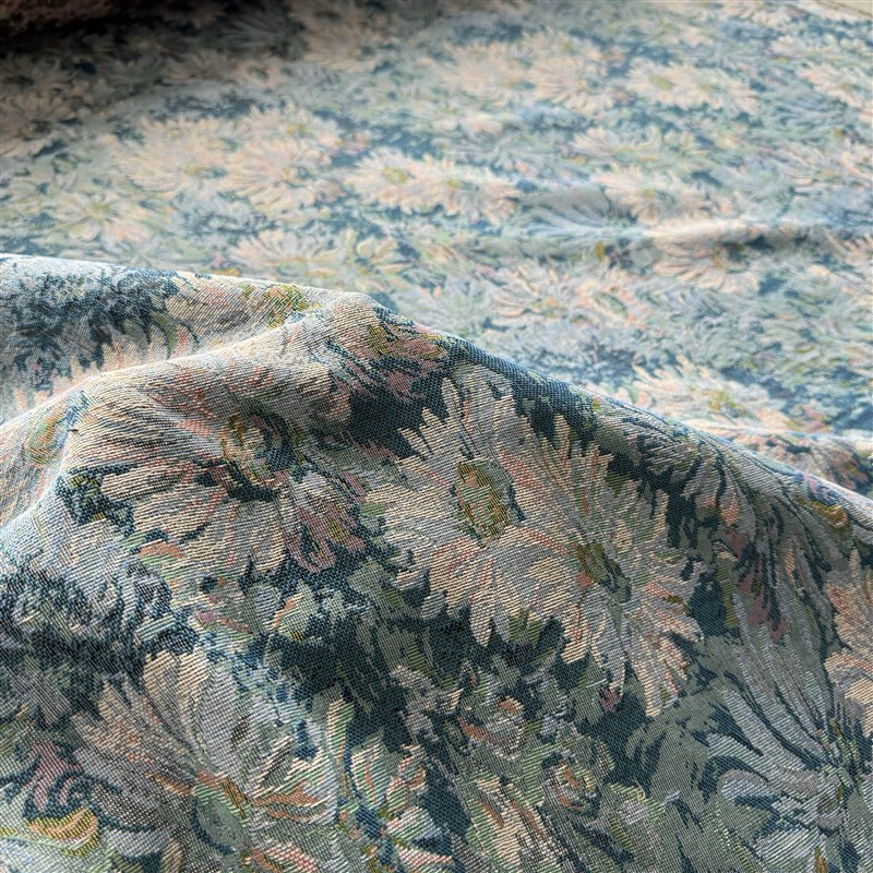 一米价 莫奈油画风提花布设计师面料箱包服装布DIY沙发抱枕靠垫布