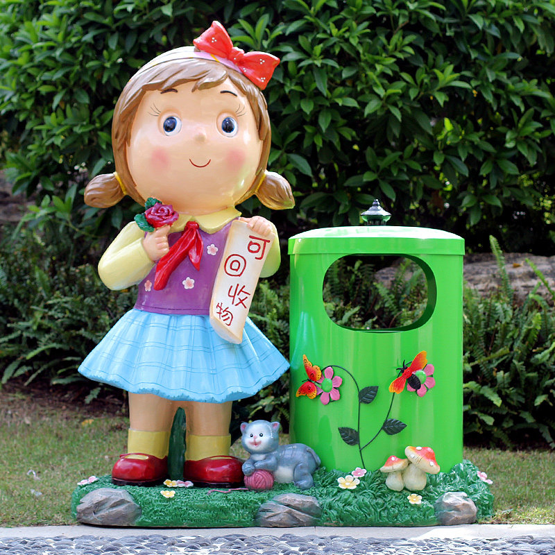 花园装饰品玻璃钢雕塑卡通小孩人物摆件园林景观幼儿园创意垃圾桶,家居饰品,户外/庭院摆件,淘宝优惠券,粉丝福利购,淘宝优惠卷