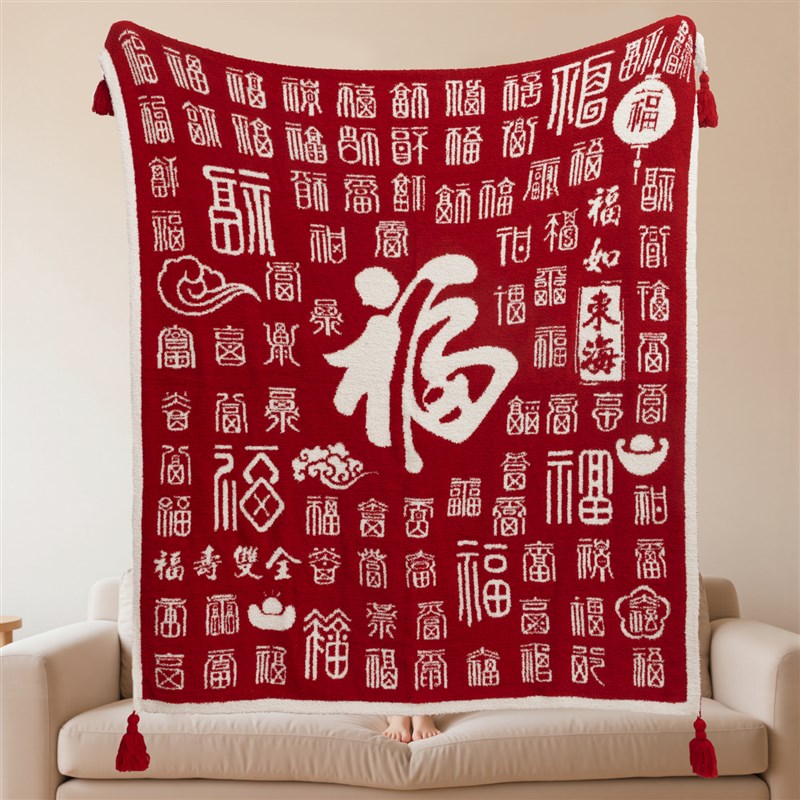 办公室午睡毯送朋友百福毯毯子毛毯被空调毯午休毯2025新款夏薄款