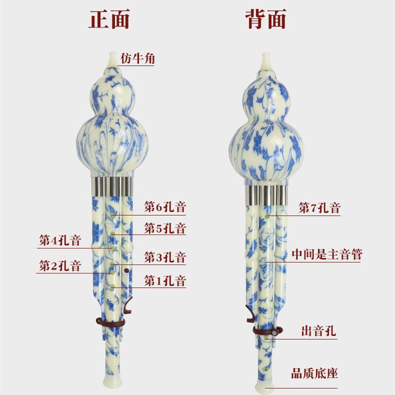 精制乐器儿童自学初学 特价葫芦丝教型小孩c调成人降b调 塑料胶木