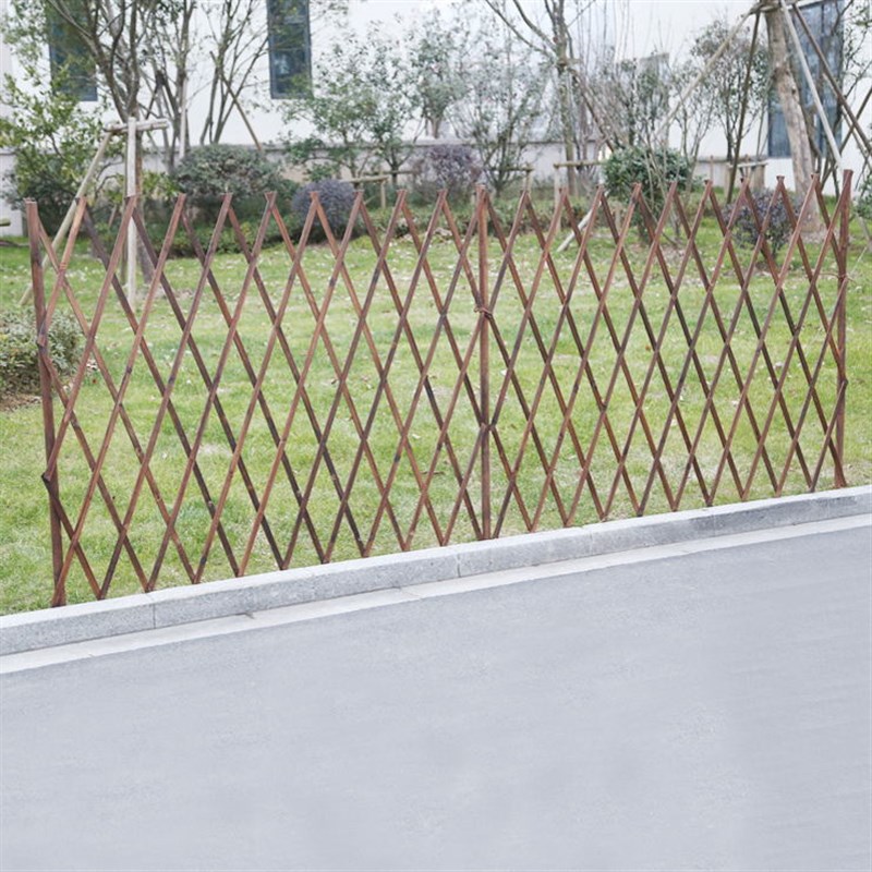 碳化防腐伸缩木拉网片木栅栏木篱笆围栏绿植物爬藤架攀爬网格花架