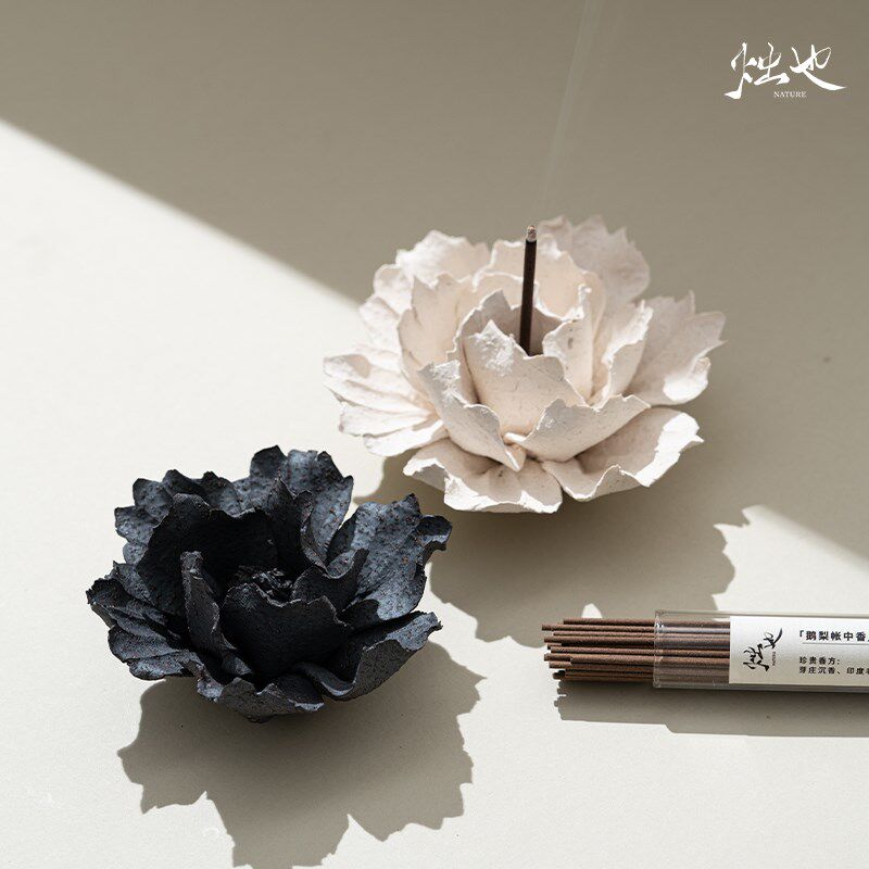 景德镇非遗手捏陶瓷花瓣线香插粗陶扩香香薰家居摆件闺蜜小众礼物,家居饰品,香托/香盘/香座/香插,淘宝优惠券,粉丝福利购,淘宝优惠卷