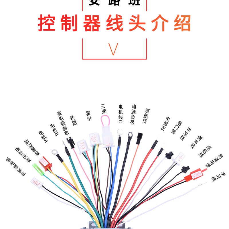正弦波直流无刷电机控制器柔软起动步48v60v72两三轮通用万能配件
