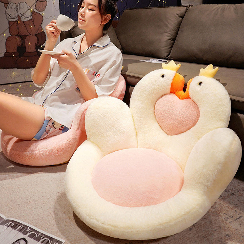 大白鹅坐垫靠背一体办公室久坐护腰靠垫学生宿舍座椅垫屁垫毛绒冬,居家布艺,椅垫,淘宝优惠券,粉丝福利购,淘宝优惠卷