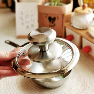 不多见的宽边 304不锈钢锅盖12-16-18-20cm钢化玻璃汤锅奶锅盖子