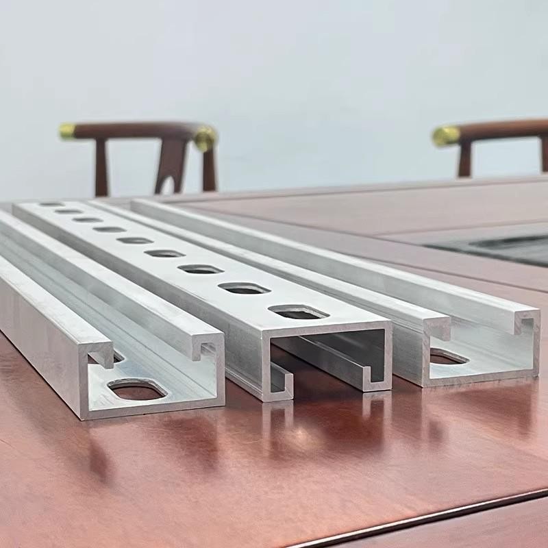 铝合金 C型钢型材U型槽钢抗震檩条导轨太阳能光伏支架