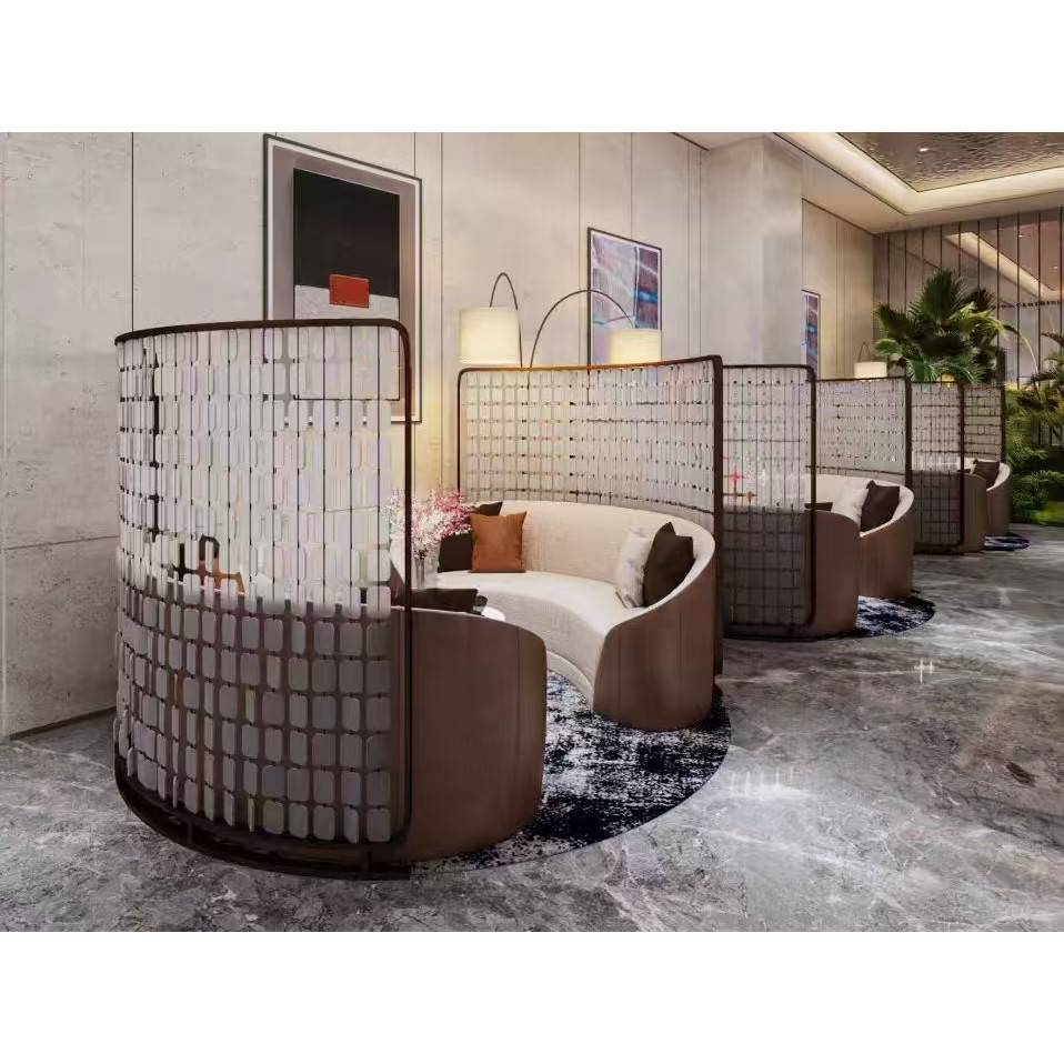 定制不锈钢压克力玻璃屏风隔断入户玄关金属现代简约欧式卡座装饰