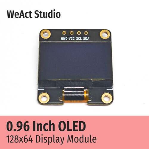 WeAct 0.96 Inch OLED模块 128x64 IIC I2C接口 SD1315