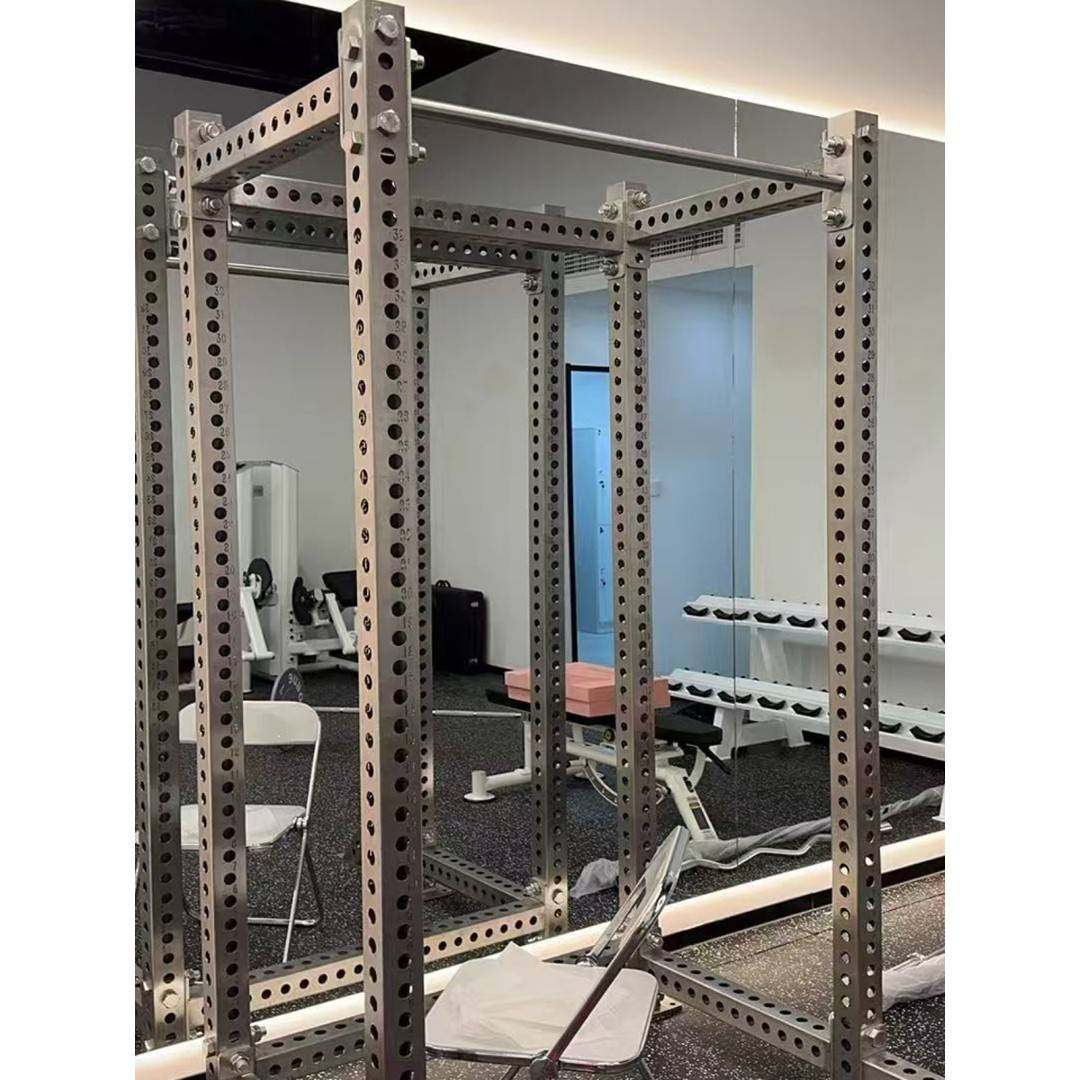 304不锈钢健身器材立柱配件横梁前脚支撑连接75方管定制激光满焊