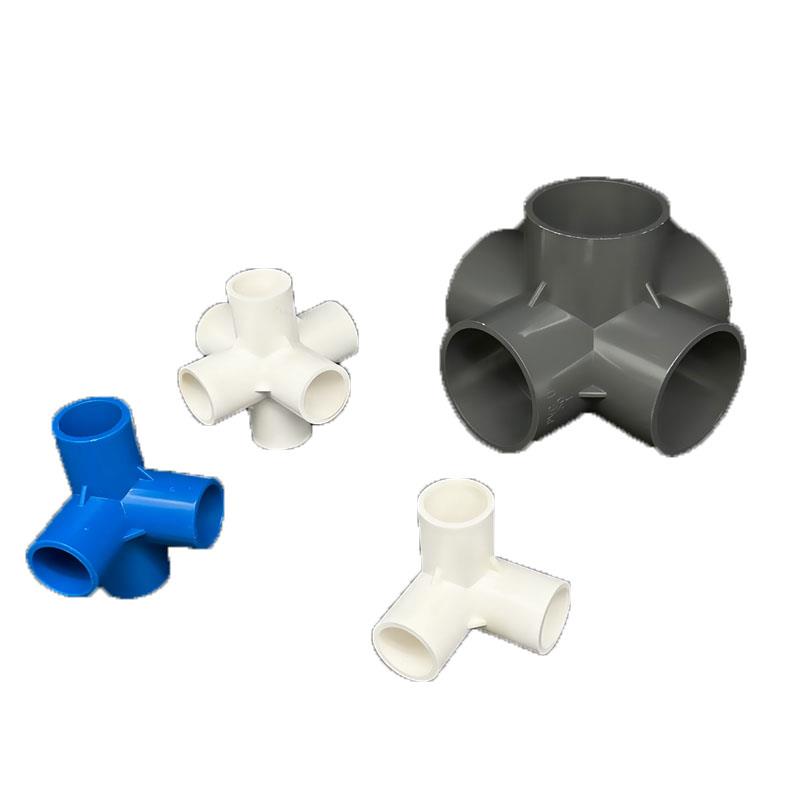 Pvc立体三通四通五通六通90度直角架接头给水管道20 25 32 40 50
