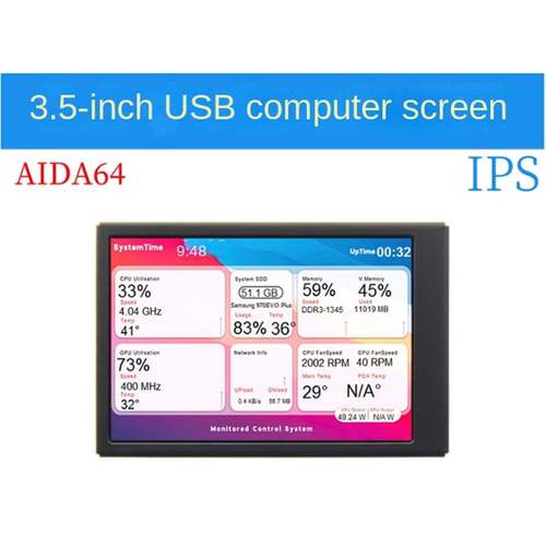 3.5寸Type-C显示器副屏机箱 USB直连 监控电脑 高清IPS屏幕Aida64