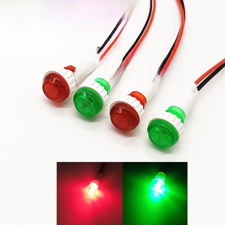 XD10-6安装孔10MM带线指示灯 3V5V9V12V24V110V设备电源LED信号灯