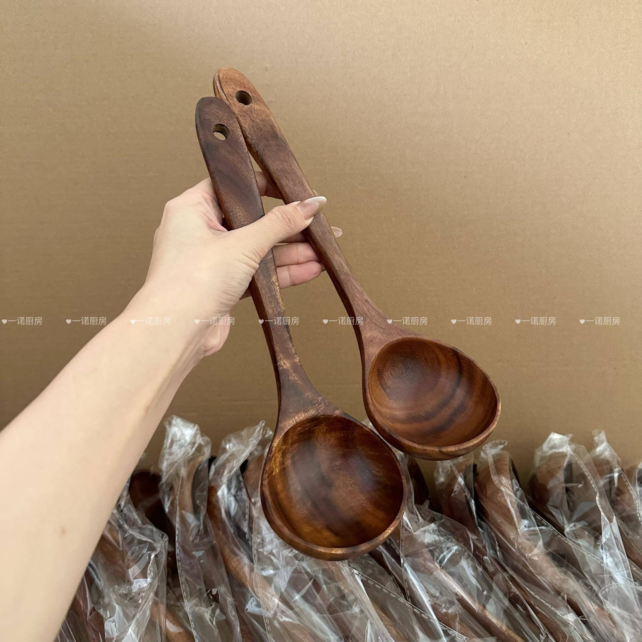 一诺厨房实木大汤勺家用长柄木勺子木头粥勺木质稀饭勺木勺盛汤勺