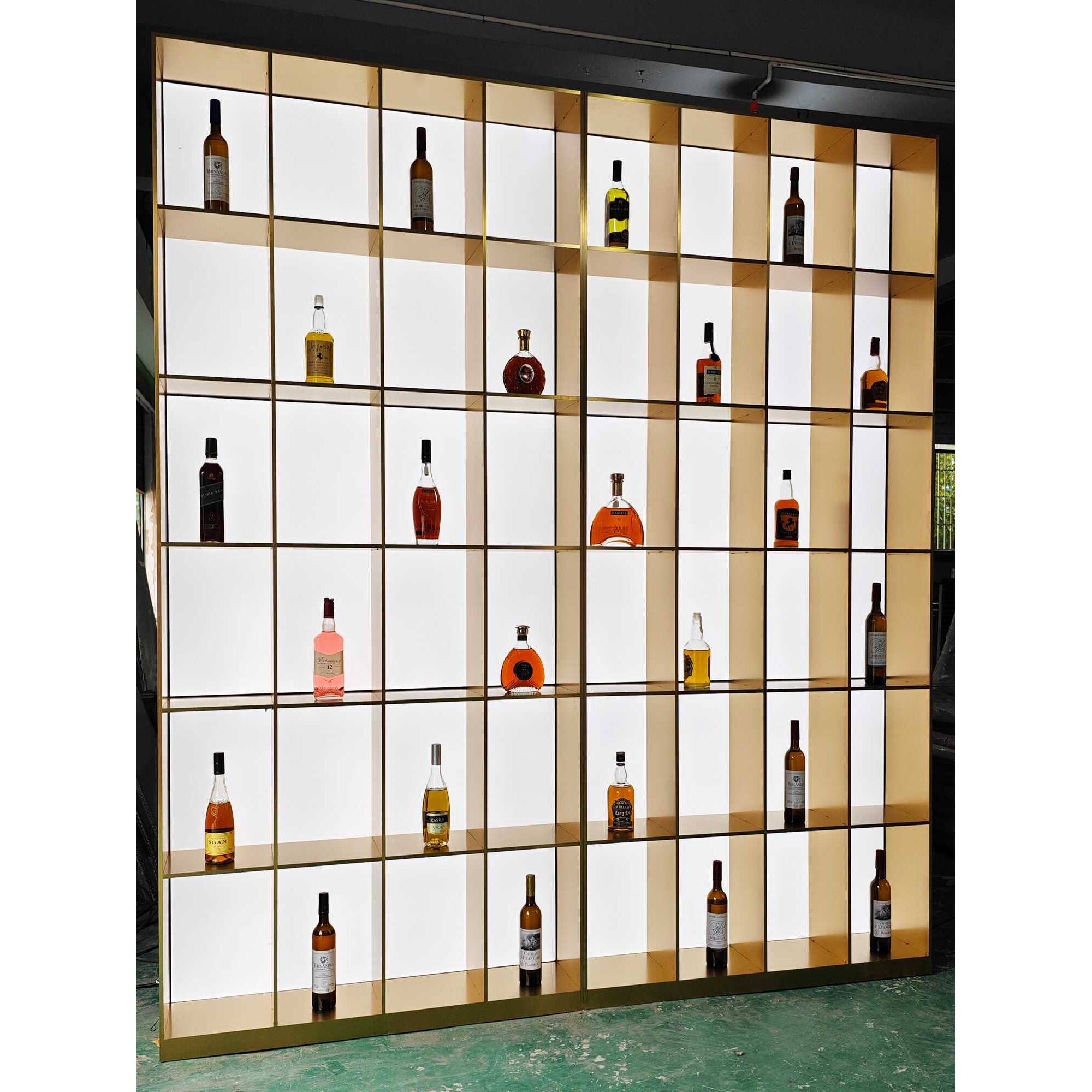 不锈钢金属钢板柜亚克力发光背板展示柜装饰柜酒柜壁龛定制