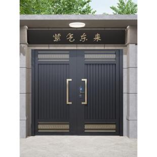 铁艺庭院大门铝合金门楼别墅大门花园小区门不锈钢农村自建房大门