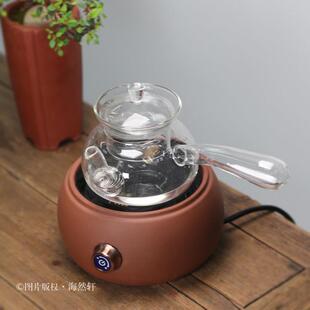 手工制砂铫壶粗陶煮茶壶原矿土朱泥烧水壶炉中式覆古黑晶炉煮茶器