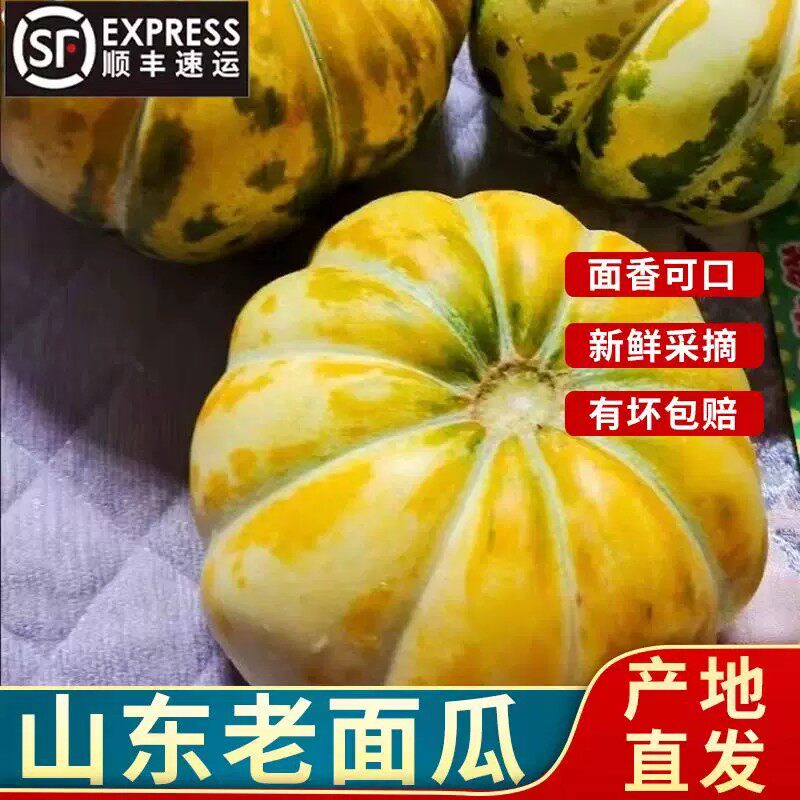 山东老面瓜黄皮花皮面瓜甜瓜黑皮面瓜老年人新鲜微甜水果现摘顺丰