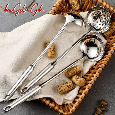 316L不锈钢汤勺大号盛汤食品级家用高档精致耐高温火锅长勺子漏勺