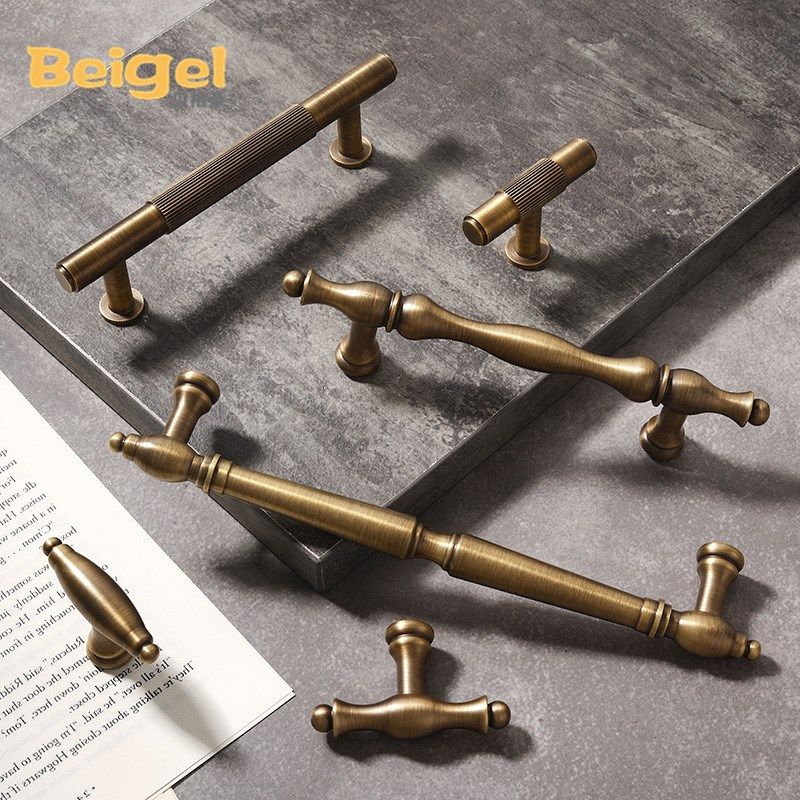 古铜色黄铜拉手全实心铜拉手复古美式柜门把手衣柜法式橱柜门新款,基础建材,小拉手,淘宝优惠券,粉丝福利购,淘宝优惠卷