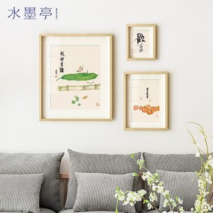 厨房茶室 网红新中式 餐厅三餐装 饰画原木日式 风壁画挂画书房四季