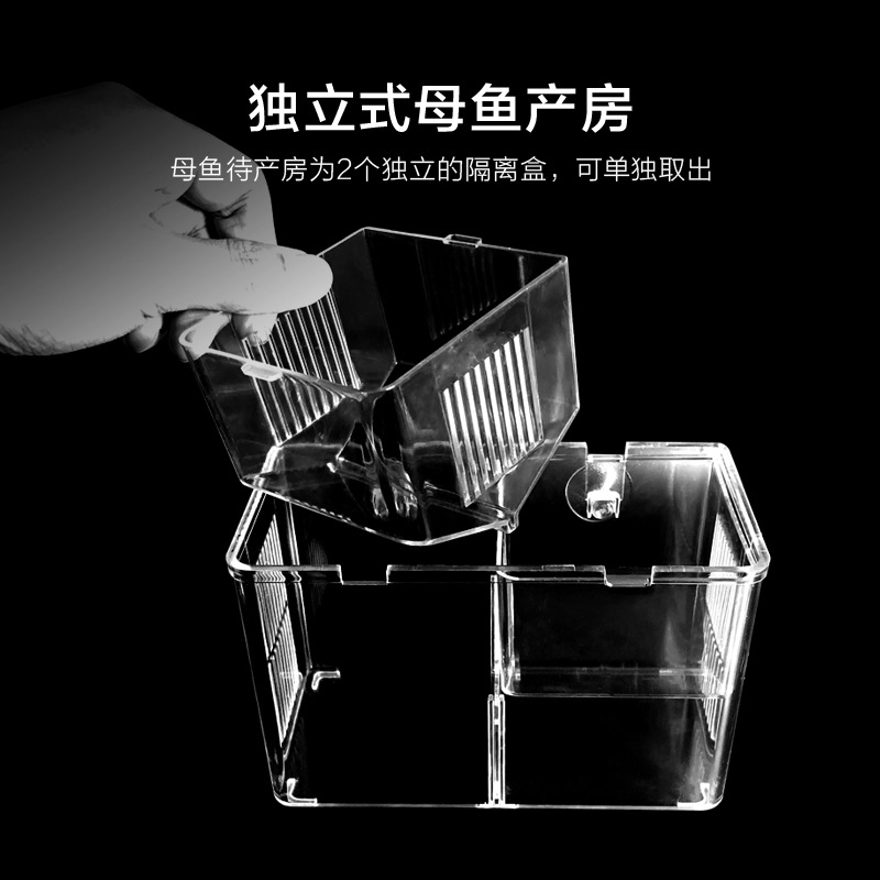 挂钩式孔雀鱼繁殖盒鱼缸孵化盒隔离盒热带鱼产卵孵化产房鱼苗幼鱼