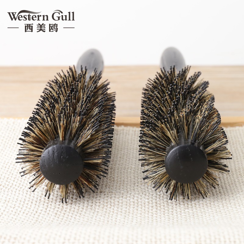 猪鬃毛梳子圆滚梳卷发梳子内扣发廊家用卷梳男女吹头发型造型专用