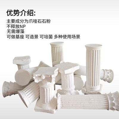 海缸造景爪哇石粉罗马柱珊瑚基座活石死石造景陪菌无释放水族摆件