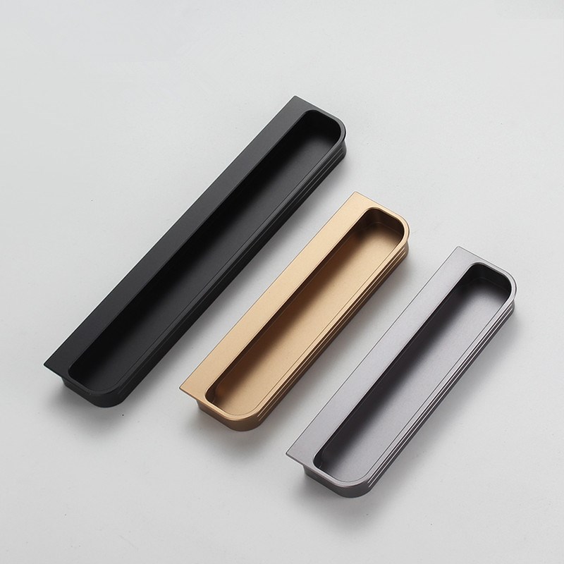 巴士门隐形嵌入式开槽暗扣拉手衣柜抽屉卫生间移门推拉门暗藏把手