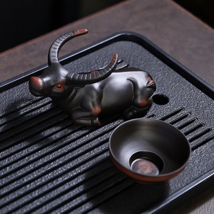 紫陶茶漏功夫茶具茶道配件过滤茶器家用泡茶工具轻奢茶盘摆件