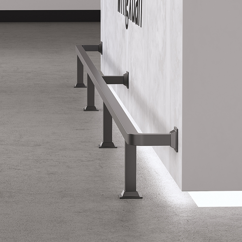 不锈钢拉丝落地脚踏楼梯扶手地下车库围栏酒店酒吧吧台收银柜台过