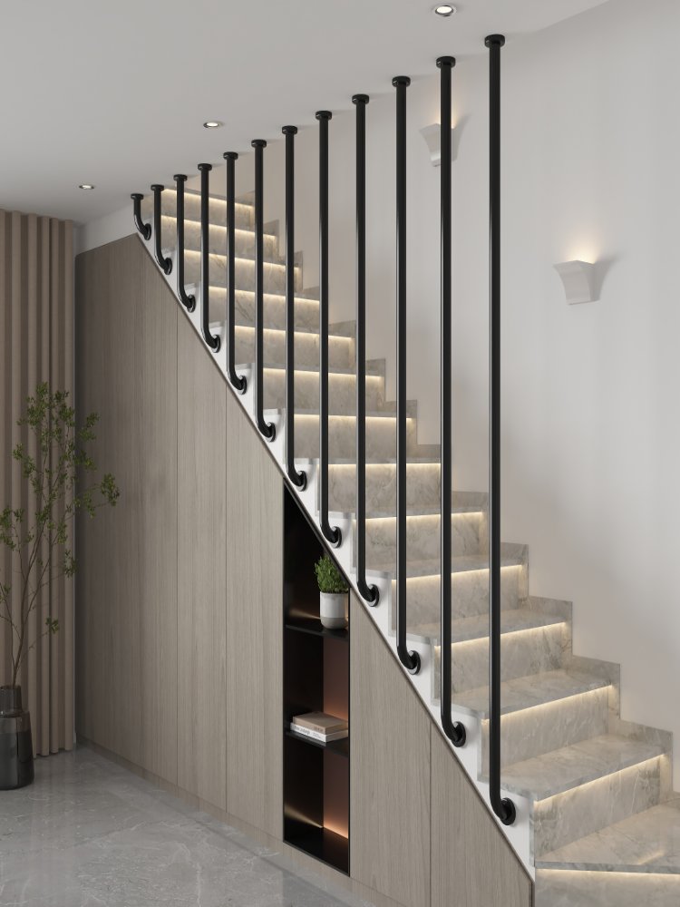 简约现代不锈钢楼梯扶手别墅覆式楼公寓安全围栏防护栏杆定制自装