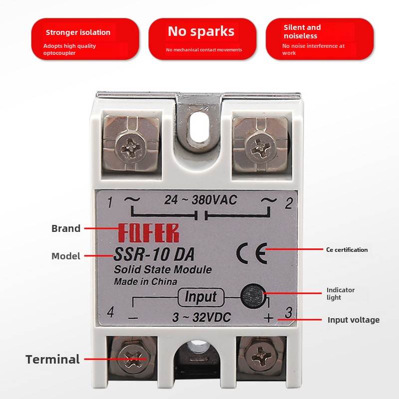 阳明单相固态继电器Ss-10Da25Da40Da60Da100Da直流控制交流220V B