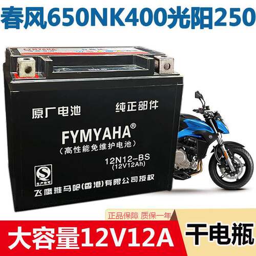 机车电瓶YTX12A春风650NK400光阳250赛艇300电池12V12AH蓄电池
