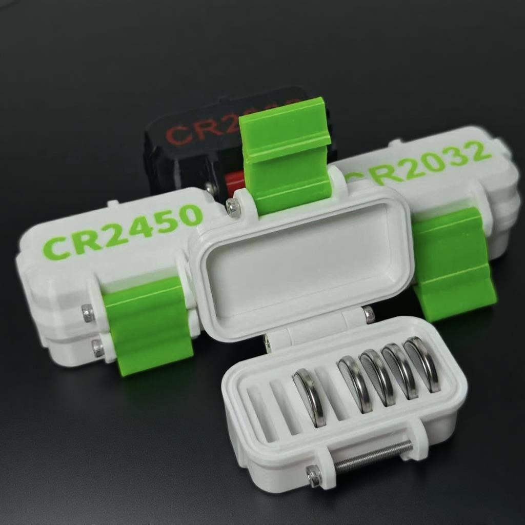适配CR2032电池收纳盒创意简约便携3D打印ins风格迷方盒纽扣电池1