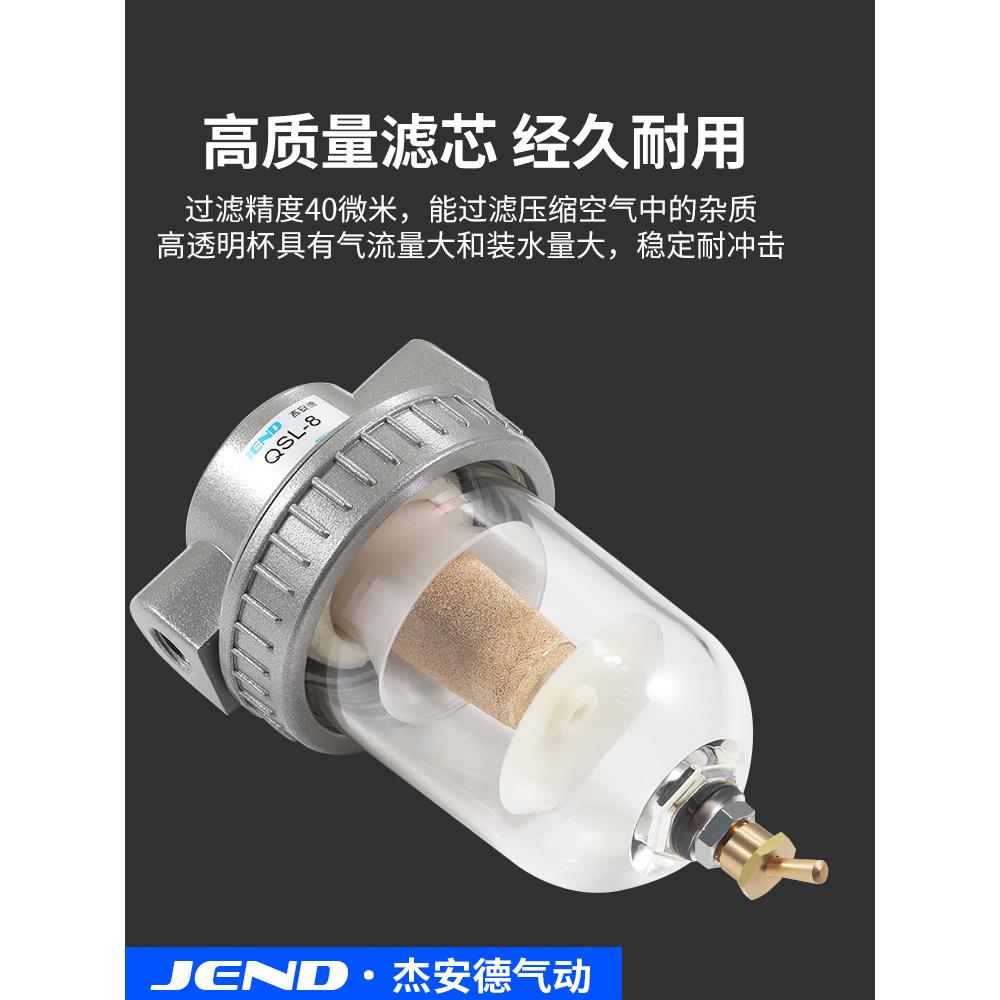 JEND空压机油水分离器气源处理器空气过滤器QSL-8/10/15/25/40/50