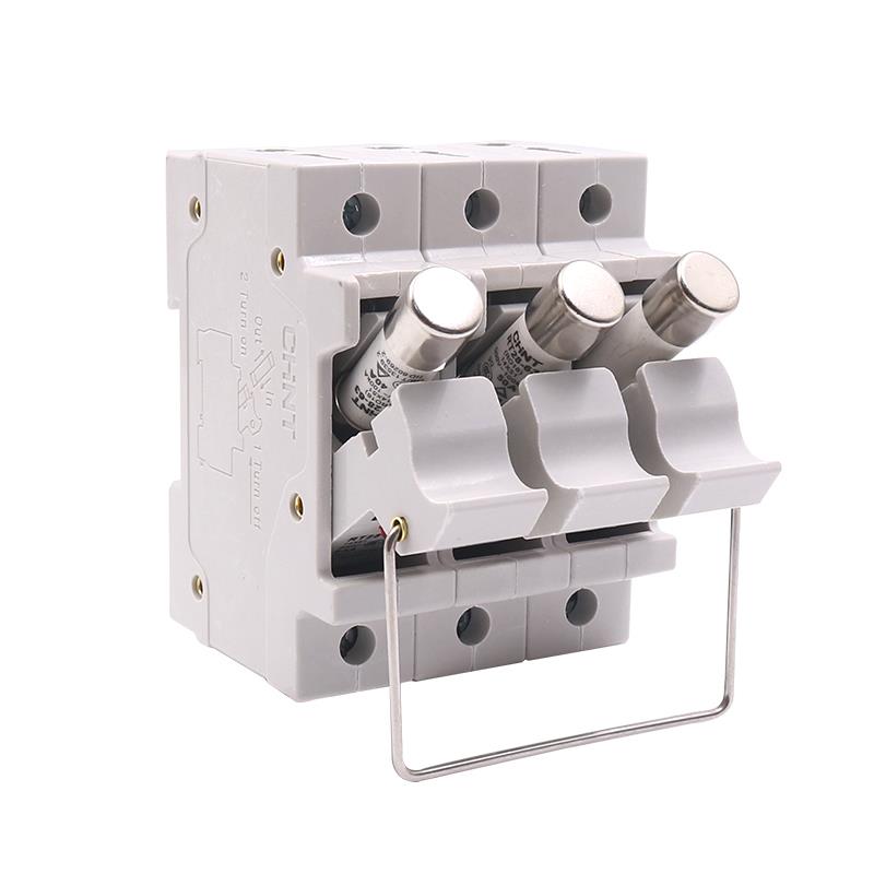 CHNT正泰熔断器14*51保险丝管底座座子RT28-63 3P RT18导轨3相路