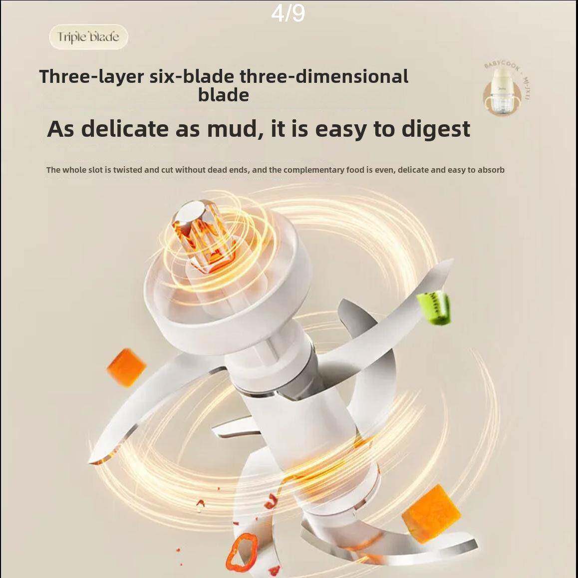 波咯咯辅食机婴儿宝宝料理机高硼硅搅拌机食物研磨器工具打泥配件