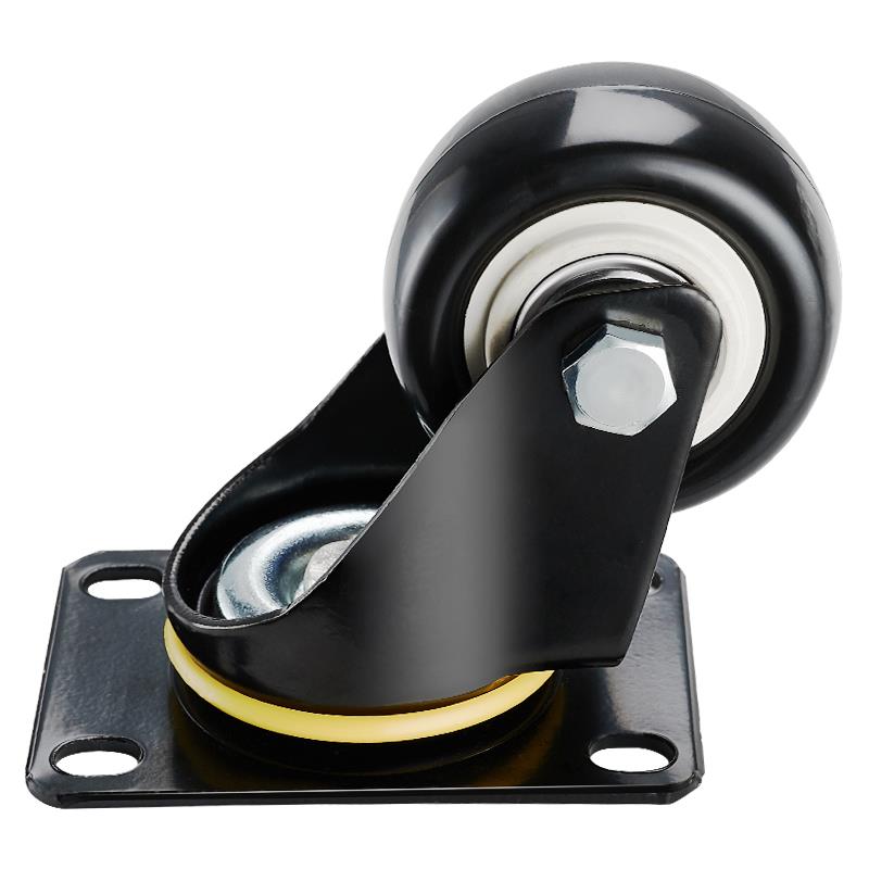 万向轮重型脚轮静音转定向轮34寸带轴刹车手推板车轮子小拖车滑轮