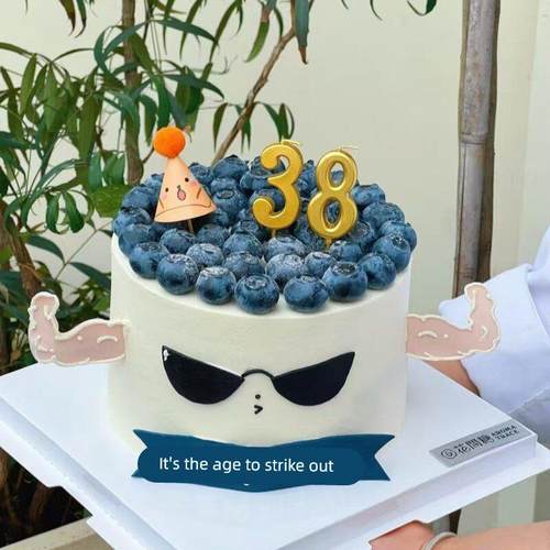 网红墨镜玩偶男神蛋糕装饰摆件肌肉手臂插件正是闯的年纪烘焙配件