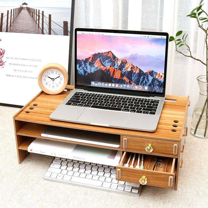 笔记本电脑支架托14寸15.6桌面收纳增高架底座17寸17.3带抽屉散热